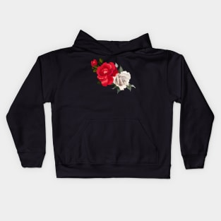 Red and White Roses Kids Hoodie